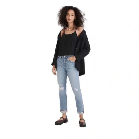 Madewell Medium Wash Blue The High-Rise Slim Boyjeans, Size 26T - Picture 1 of 9